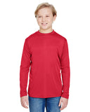 A4-NB3165-Youth Long Sleeve Cooling Performance Crew Shirt-SCARLET