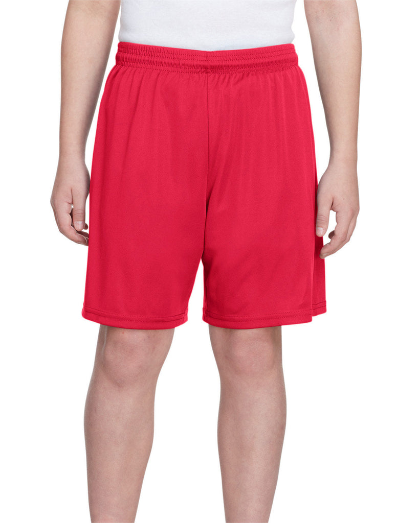 A4-NB5244-Youth Cooling Performance Polyester Short-SCARLET