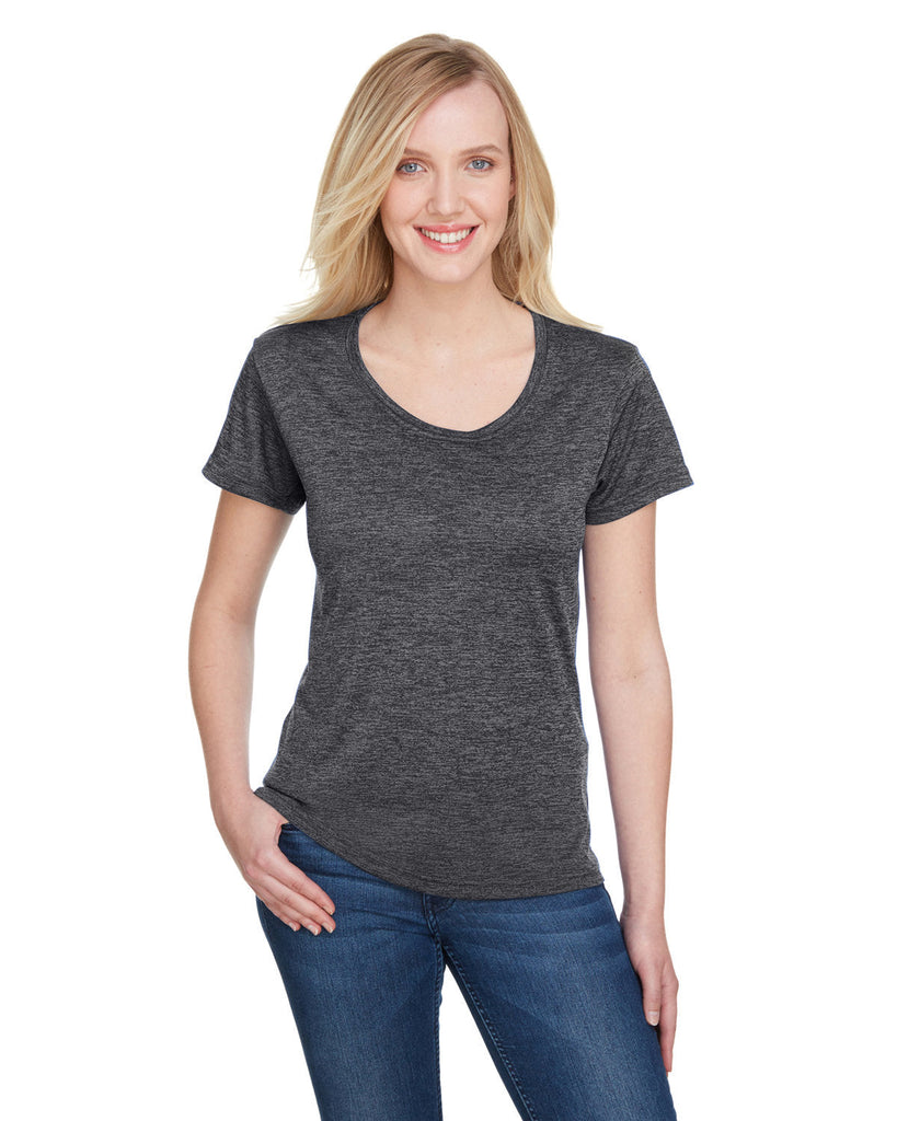 A4-NW3010-Ladies Tonal Space-Dye T-Shirt-CHARCOAL