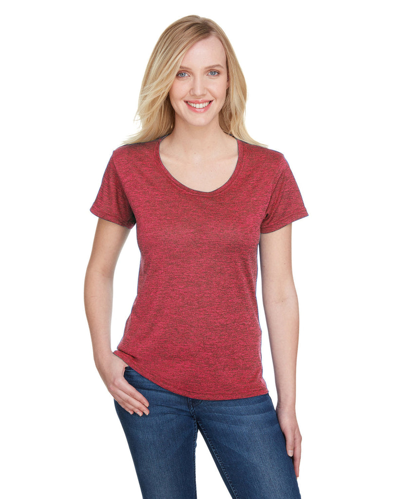 A4-NW3010-Ladies Tonal Space-Dye T-Shirt-RED