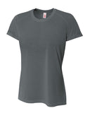 A4-NW3264-Ladies Shorts Sleeve Spun Poly T-Shirt-GRAPHITE