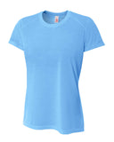A4-NW3264-Ladies Shorts Sleeve Spun Poly T-Shirt-LIGHT BLUE