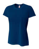 A4-NW3264-Ladies Shorts Sleeve Spun Poly T-Shirt-NAVY