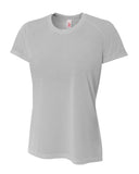 A4-NW3264-Ladies Shorts Sleeve Spun Poly T-Shirt-SILVER