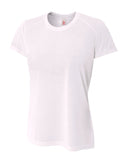 A4-NW3264-Ladies Shorts Sleeve Spun Poly T-Shirt-WHITE