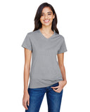 A4-NW3381-Ladies Topflight Heather V-Neck T-Shirt-ATHLETIC HEATHER