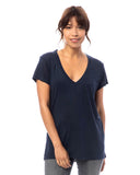 Alternative-2894B2-Ladies Slinky-Jersey V-Neck T-Shirt-NAVY