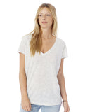 Alternative-2894B2-Ladies Slinky-Jersey V-Neck T-Shirt-OATMEAL HEATHER