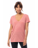 Alternative-2894B2-Ladies Slinky-Jersey V-Neck T-Shirt-ROSE BLOOM
