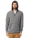 Alternative-43251RT-Adult Quarter Zip Fleece Hooded Sweatshirt-ECO GRY/ ECO BLK