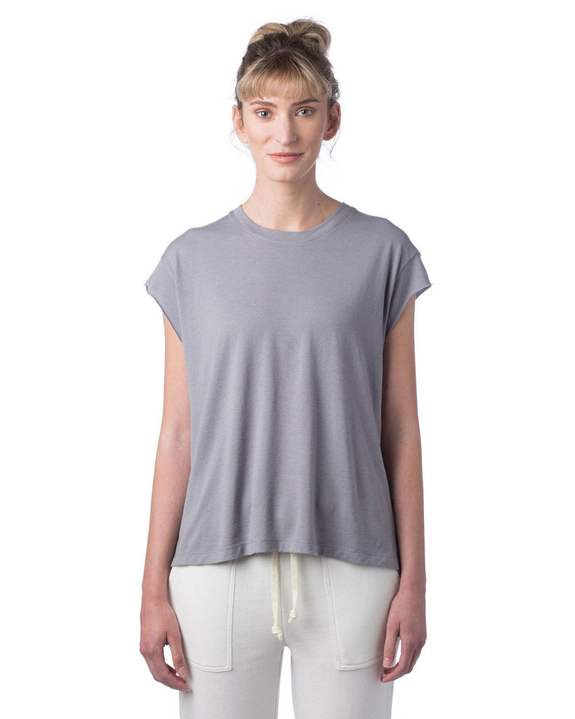 Alternative-4461HM-Ladies Modal Tri-Blend Raw Edge Muscle T-Shirt-NICKEL