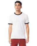 Alternative-5103BP-Unisex Keeper Ringer T-Shirt-WHITE/ BLACK