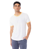 Alternative-5103BP-Unisex Keeper Ringer T-Shirt-WHITE/ MAIZE