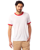 Alternative-5103BP-Unisex Keeper Ringer T-Shirt-WHITE/ RED