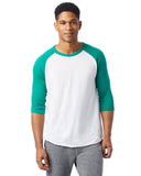 Alternative-5127BP-Mens Vintage Keeper Baseball T-Shirt-WHITE/ GREEN