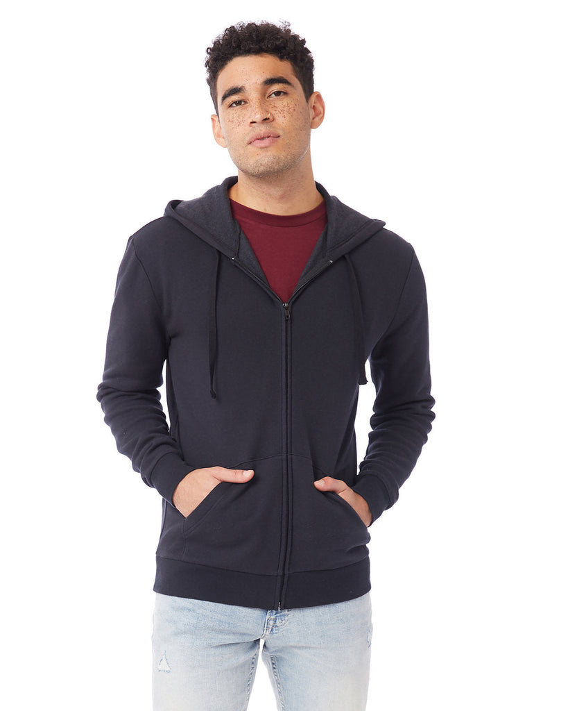 Alternative-8805PF-Unisex Eco-Cozy Fleece Zip Hooded Sweatshirt-BLACK