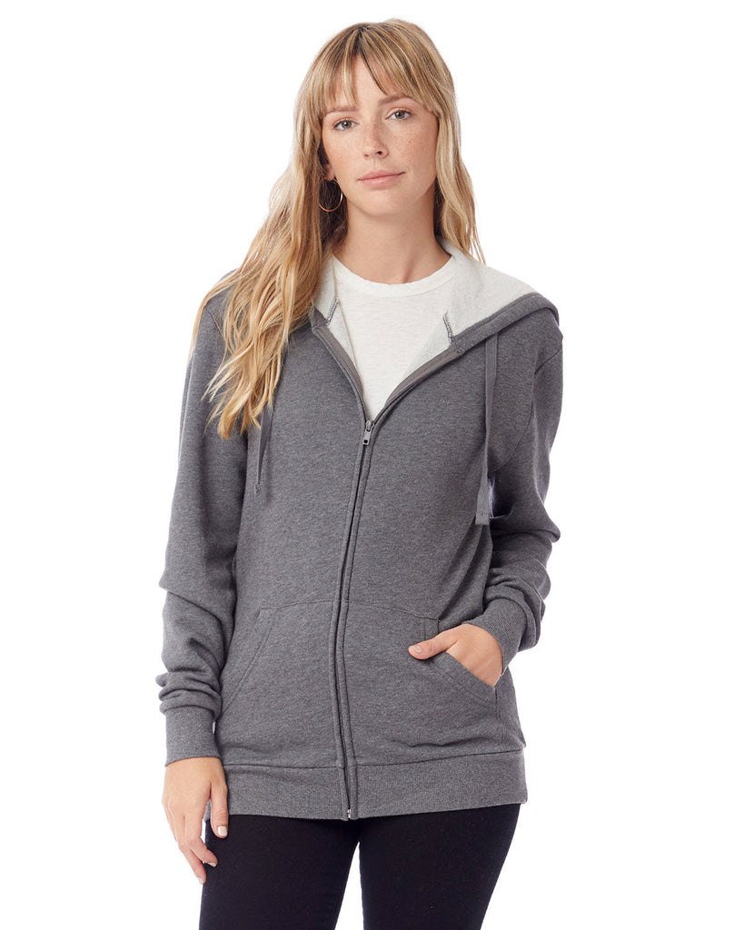 Alternative-8805PF-Unisex Eco-Cozy Fleece Zip Hooded Sweatshirt-DARK HEATHR GREY