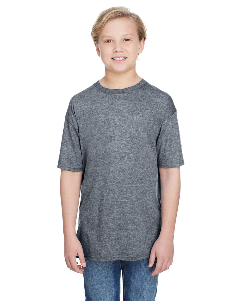 Anvil-6750B-Youth Triblend T-Shirt-HEATHER GRAPHITE