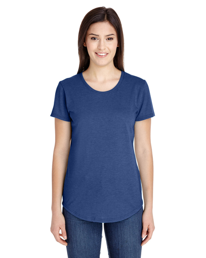 Anvil-6750L-Ladies Triblend T-Shirt-HEATHER BLUE