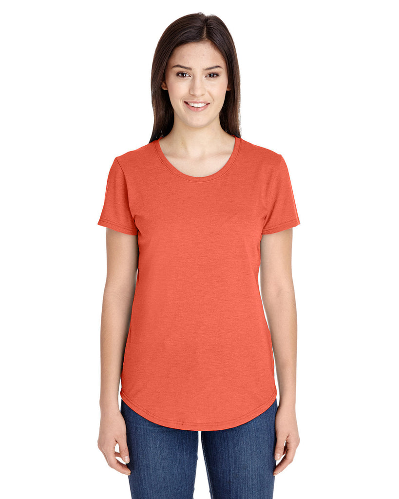 Anvil-6750L-Ladies Triblend T-Shirt-HEATHER ORANGE