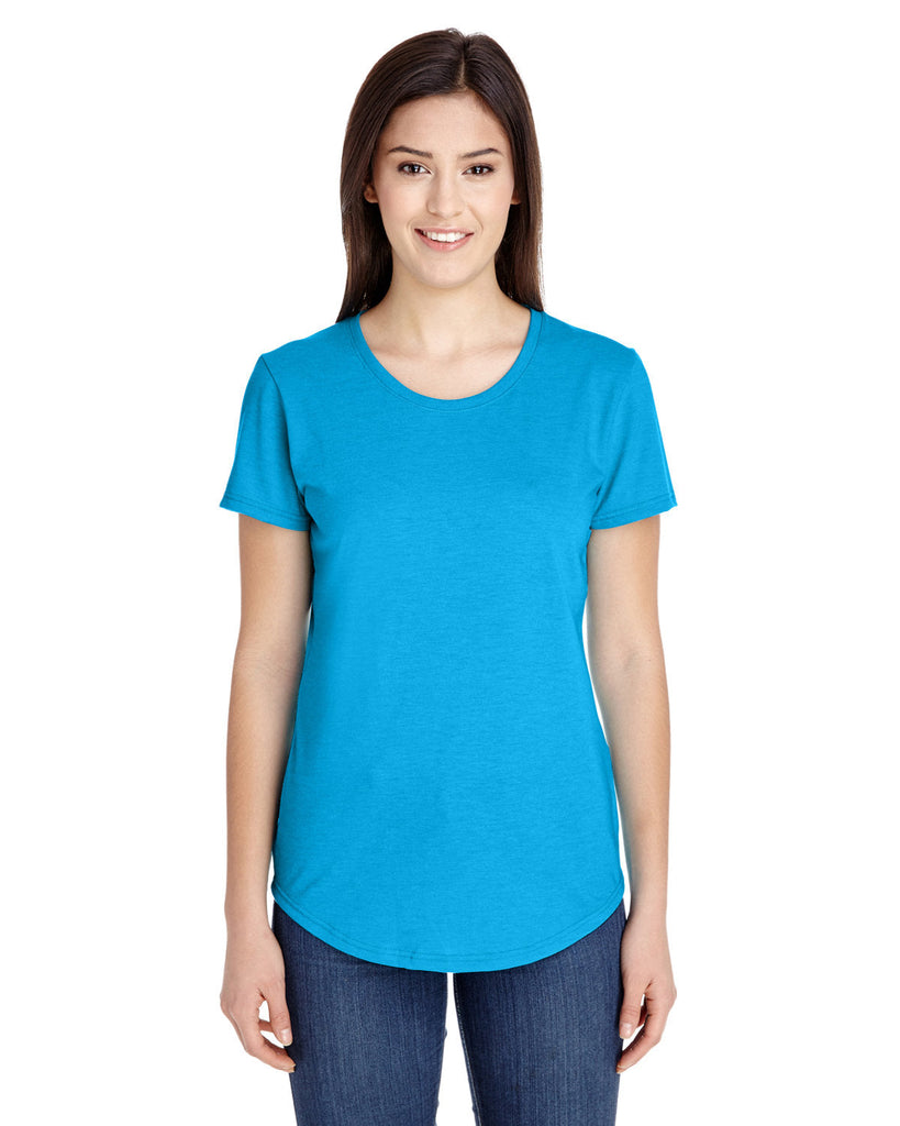 Anvil-6750L-Ladies Triblend T-Shirt-HTH CARIB BLUE