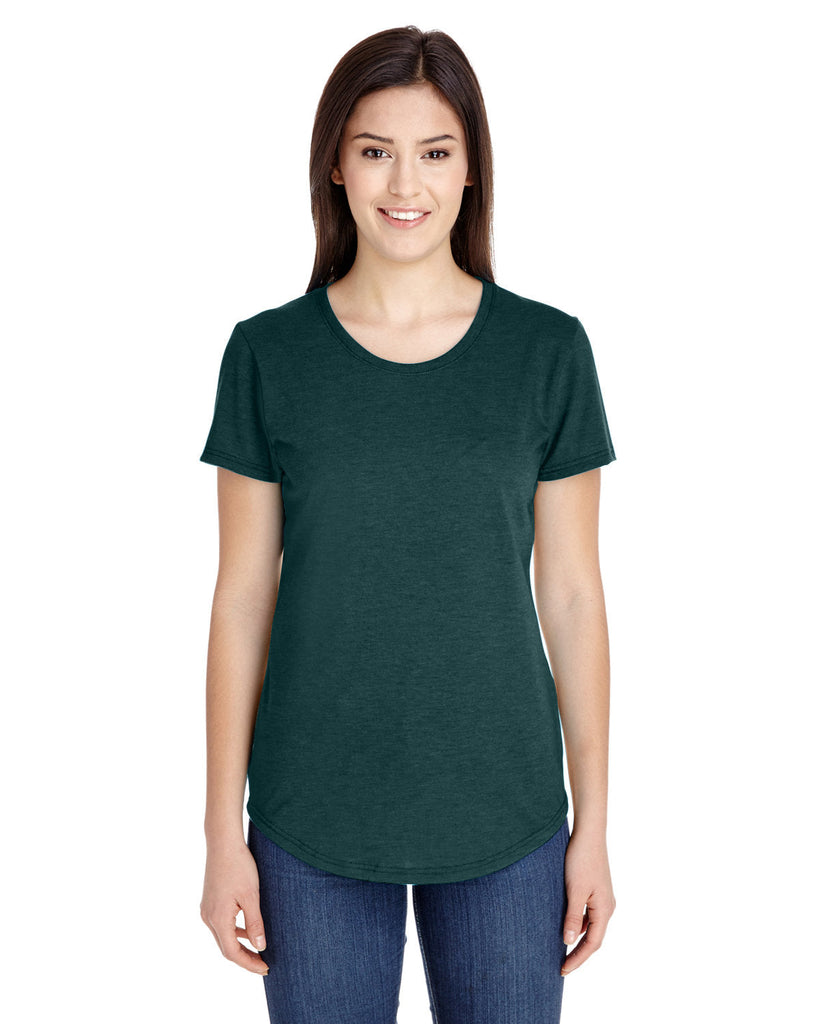 Anvil-6750L-Ladies Triblend T-Shirt-HTH DARK GREEN