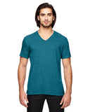 Anvil-6752-Adult Triblend V-Neck T-Shirt-HTH GALOP BLUE