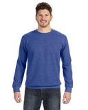 Anvil-72000-Adult Crewneck French Terry-HEATHER BLUE