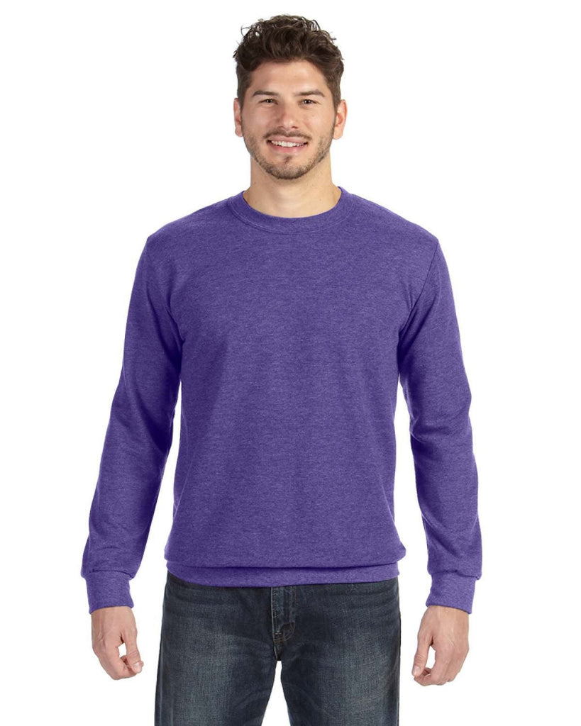 Anvil-72000-Adult Crewneck French Terry-HEATHER PURPLE