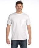 Anvil-783AN-Adult Midweight Pocket T-Shirt-WHITE