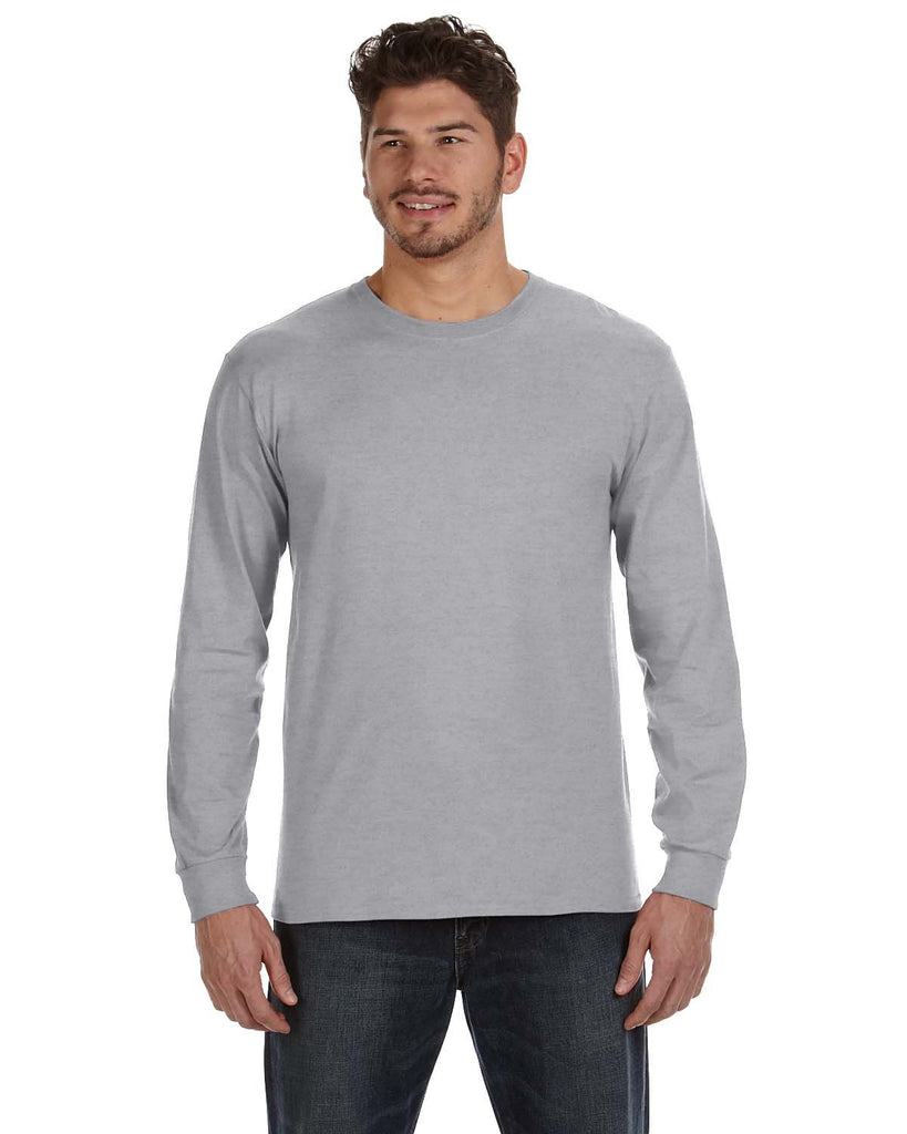 Anvil-784AN-Adult Midweight Long-Sleeve T-Shirt-HEATHER GREY