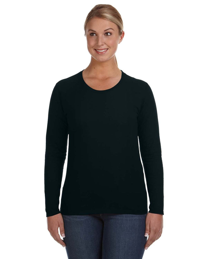 Anvil-884L-Ladies Lightweight Long-Sleeve T-Shirt-BLACK
