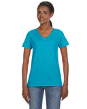 Anvil-88VL-Ladies Lightweight V-Neck T-Shirt-CARIBBEAN BLUE