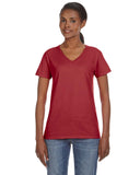 Anvil-88VL-Ladies Lightweight V-Neck T-Shirt-INDEPENDENCE RED