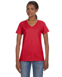 Anvil-88VL-Ladies Lightweight V-Neck T-Shirt-RED
