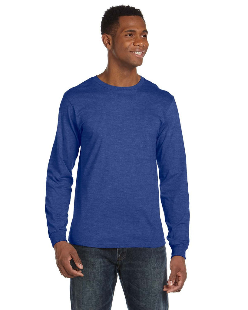 Anvil-949-Adult Lightweight Long-Sleeve T-Shirt-HEATHER BLUE