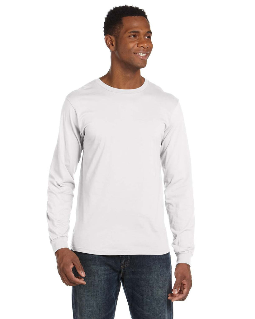Anvil-949-Adult Lightweight Long-Sleeve T-Shirt-WHITE