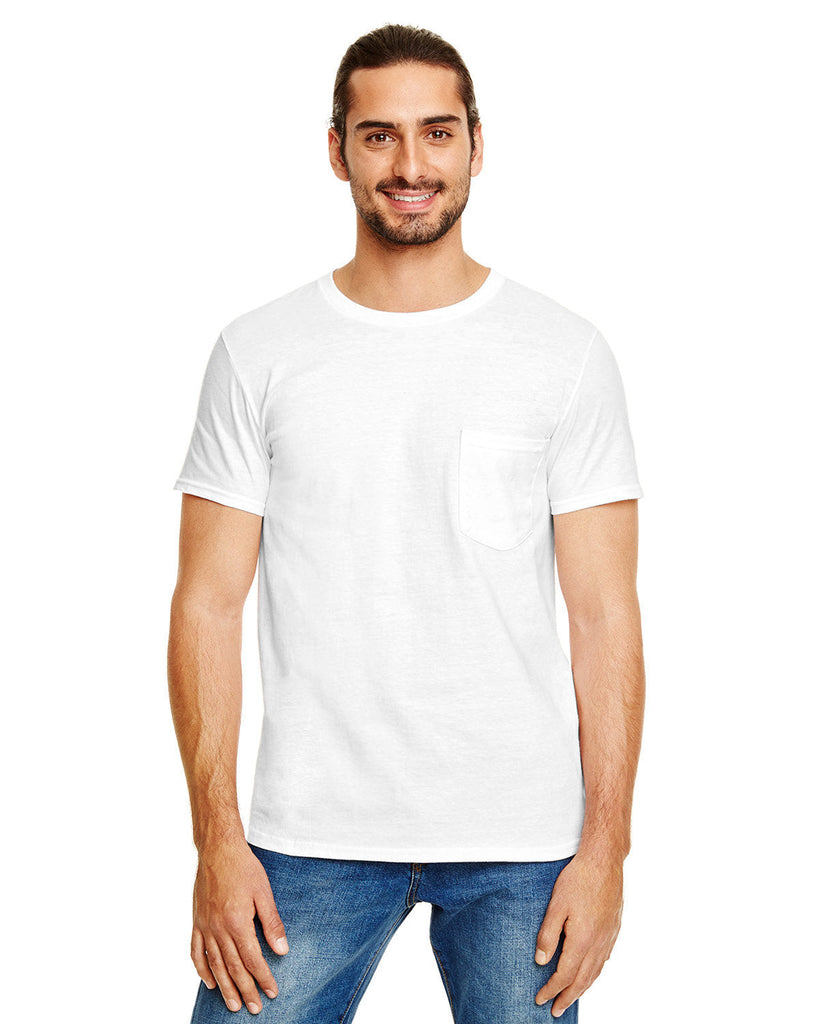 Anvil-983-Adult Lightweight Pocket T-Shirt-WHITE