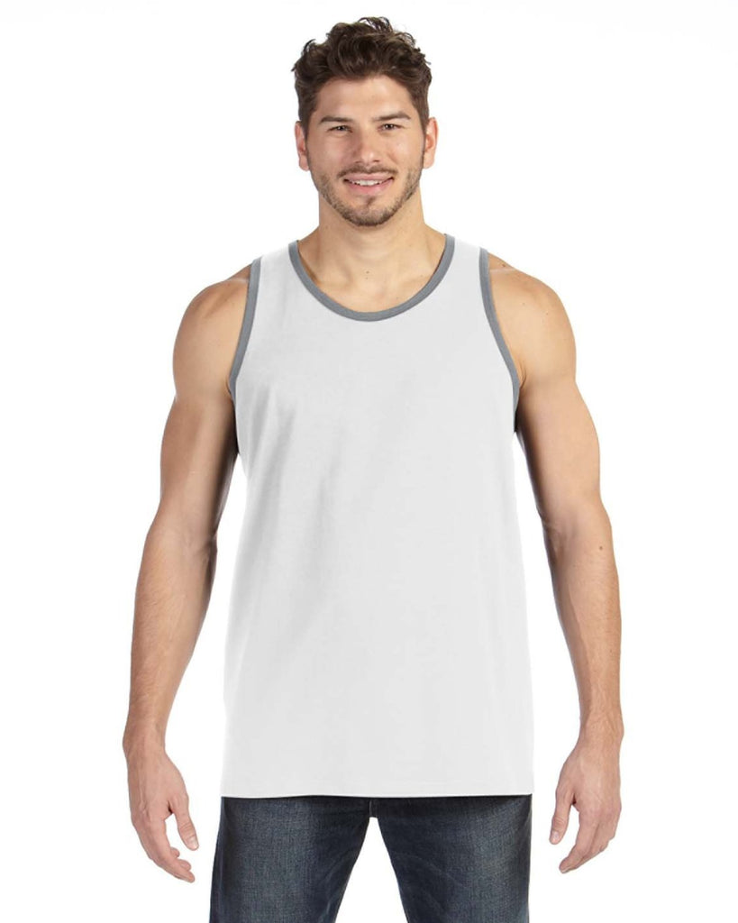 Anvil-986-Adult Lightweight Tank-WHITE/ HTHER GRY