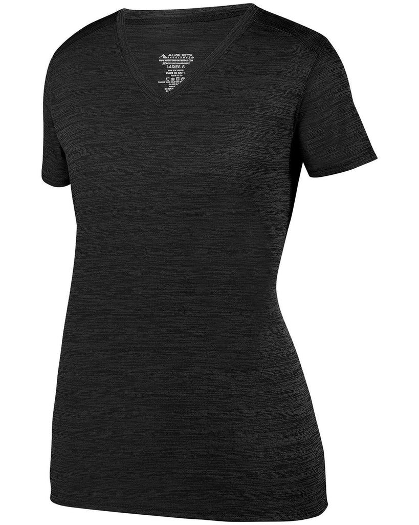 Augusta Sportswear-2902-Ladies Shadow Tonal Heather Short-Sleeve Training T-Shirt-BLACK