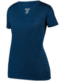 Augusta Sportswear-2902-Ladies Shadow Tonal Heather Short-Sleeve Training T-Shirt-NAVY
