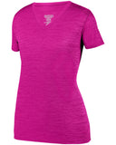 Augusta Sportswear-2902-Ladies Shadow Tonal Heather Short-Sleeve Training T-Shirt-POWER PINK