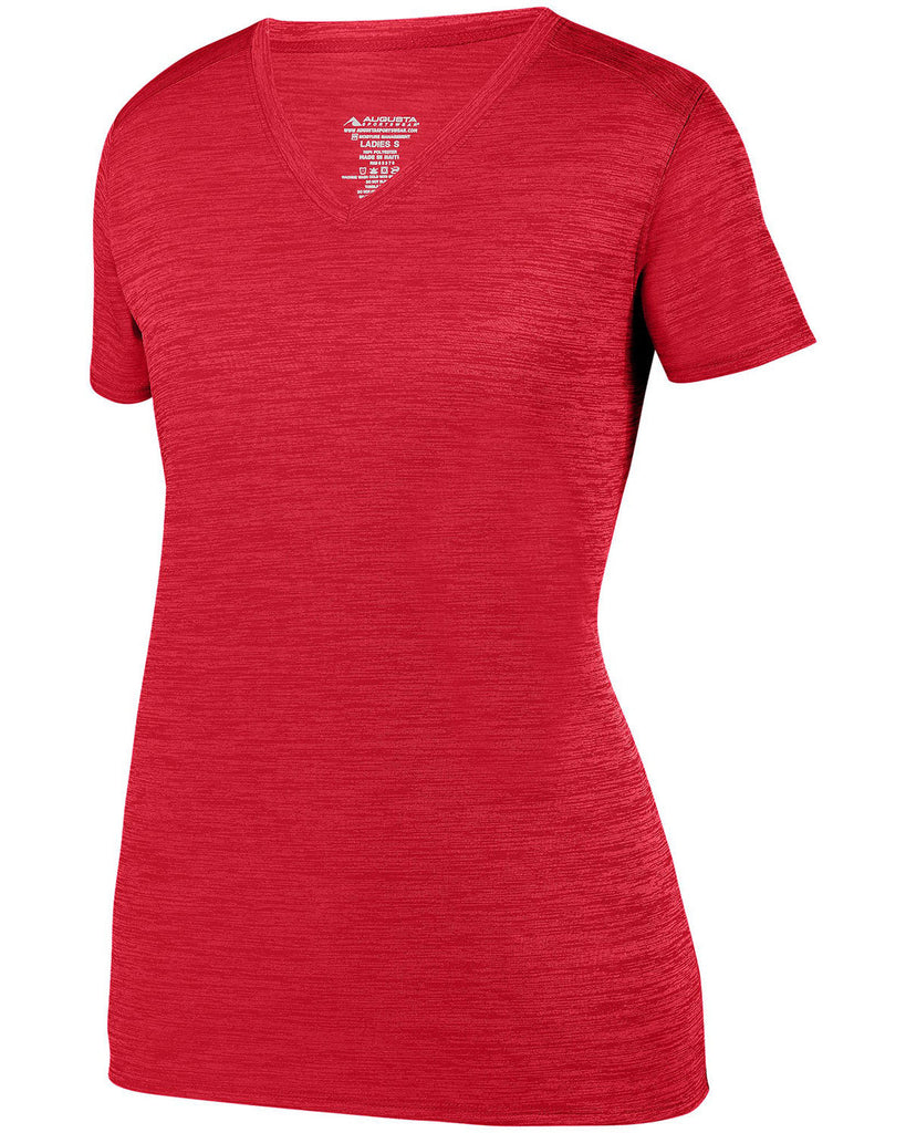 Augusta Sportswear-2902-Ladies Shadow Tonal Heather Short-Sleeve Training T-Shirt-RED