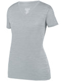 Augusta Sportswear-2902-Ladies Shadow Tonal Heather Short-Sleeve Training T-Shirt-SILVER