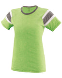 Augusta Sportswear-3011-Ladies Fanatic Short-Sleeve T-Shirt-LIME/ SLTE/ WHT