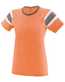 Augusta Sportswear-3011-Ladies Fanatic Short-Sleeve T-Shirt-LT ORNG/ SLT/ WH