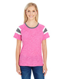 Augusta Sportswear-3011-Ladies Fanatic Short-Sleeve T-Shirt-PW PNK/ SLT/ WHT