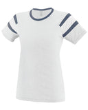 Augusta Sportswear-3011-Ladies Fanatic Short-Sleeve T-Shirt-WHITE/ NVY/ WHT
