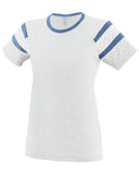 Augusta Sportswear-3011-Ladies Fanatic Short-Sleeve T-Shirt-WHITE/ ROY/ WHT