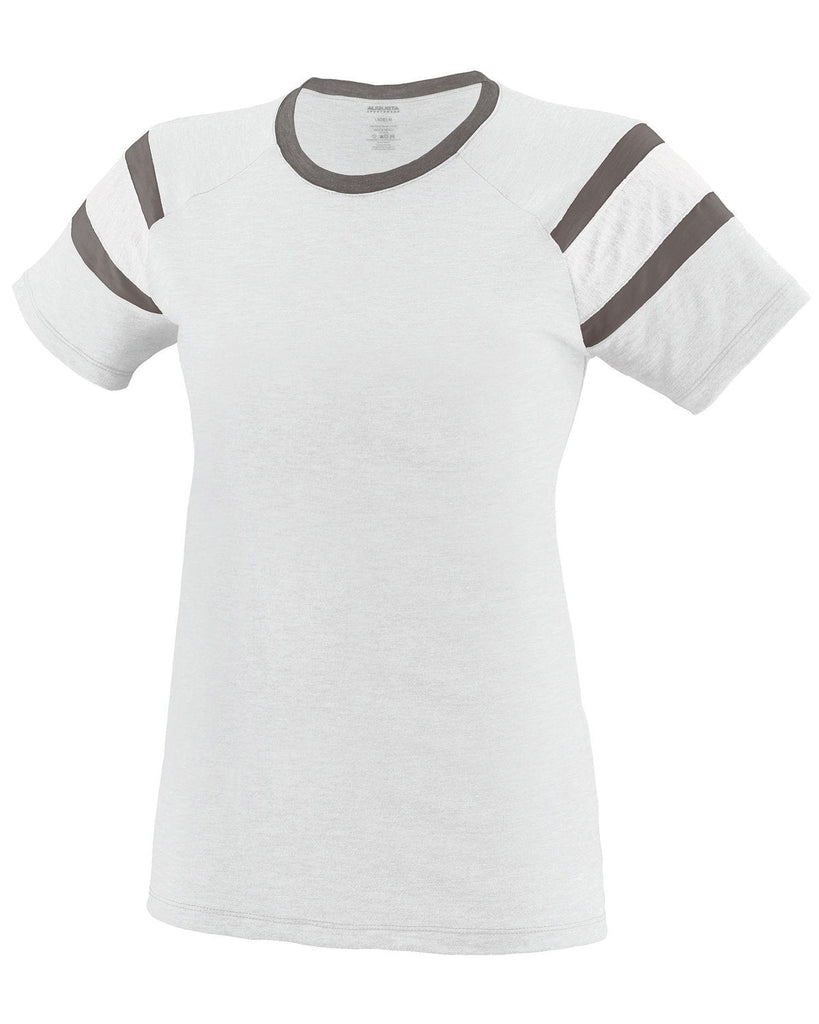Augusta Sportswear-3011-Ladies Fanatic Short-Sleeve T-Shirt-WHITE/ SLATE/ WH